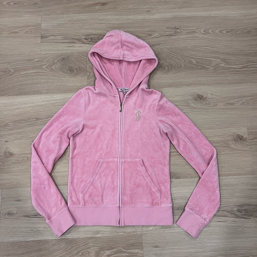 Y2k Vintage Juicy Couture Pink Velour Hoodie